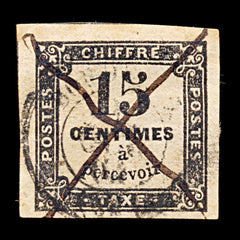 9345: France SGD185 15c Black 1870 Sc#J2 MiP4 Used C£325, view 2