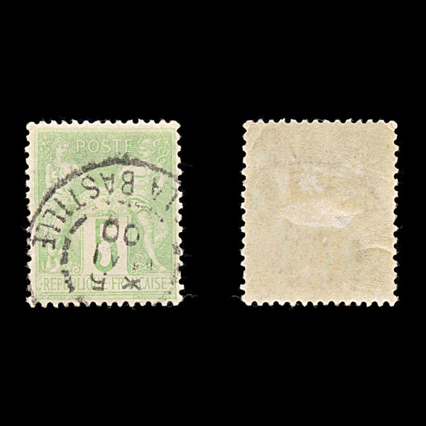 9347: France SG215 5c Green 1876 Sc#67 Mi59I Used C£50