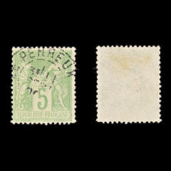 9348: France SG215 5c Green 1876 Sc#67 Mi59I Used C£50, view 1