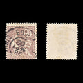 9350: France SG311 2x 20c Brown lilac 1902 Sc#135 Mi104 Used C£18