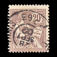 9350: France SG311 2x 20c Brown lilac 1902 Sc#135 Mi104 Used C£18, view 2