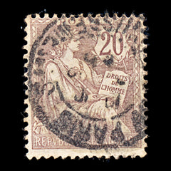 9351: France SG311 2x 20c Brown lilac 1902 Sc#135 Mi104 Used C£18, view 2