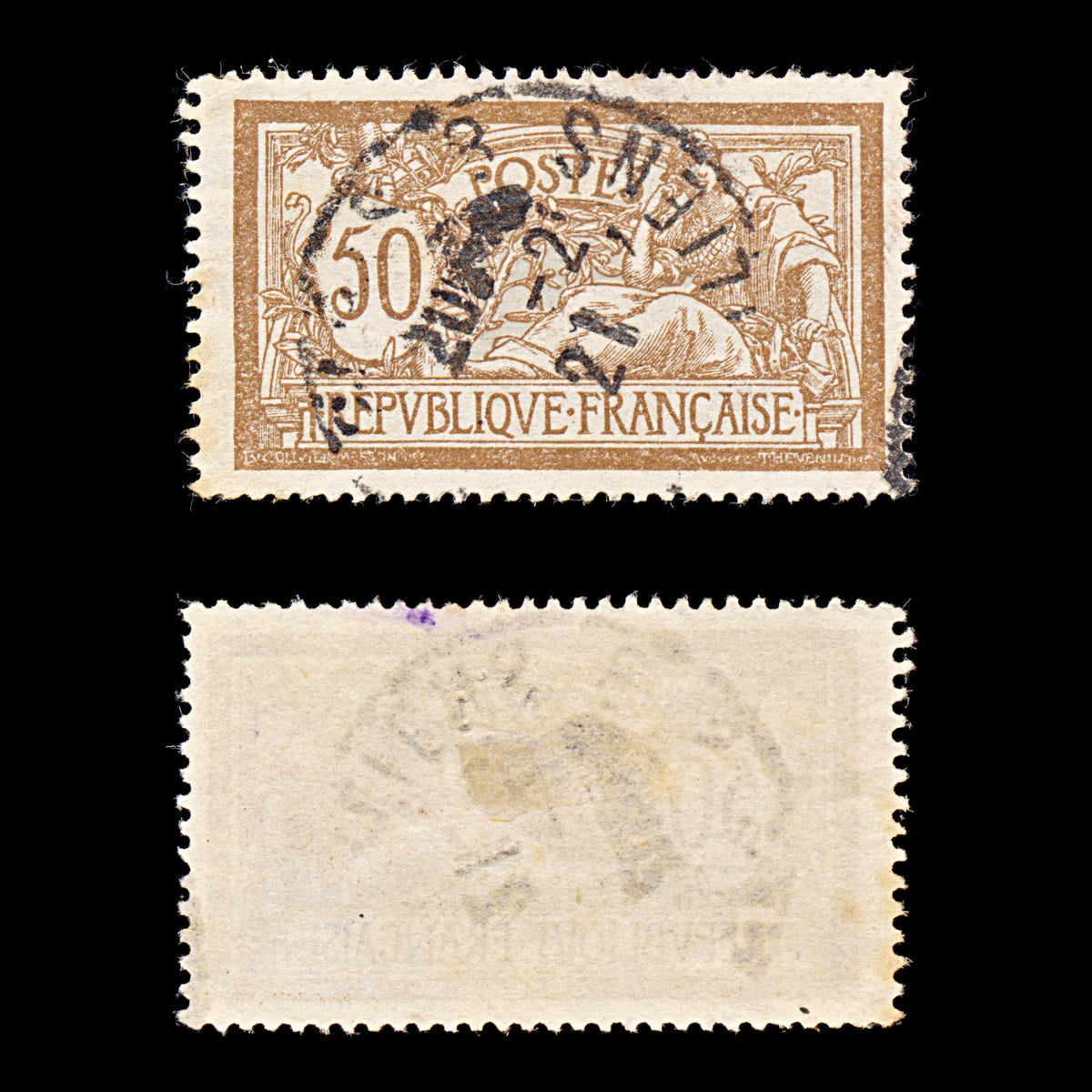 9353: France SG305a 50c Brown 1900 Used C£130