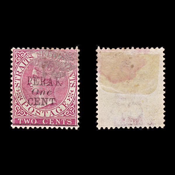 9376: Perak SG58 1c Rose 1891 Sc#31 Mi11III Used C£55
