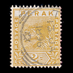 9378: Perak SG63 2c Orange 1895 Sc#44 Mi16 Used C£12, view 2