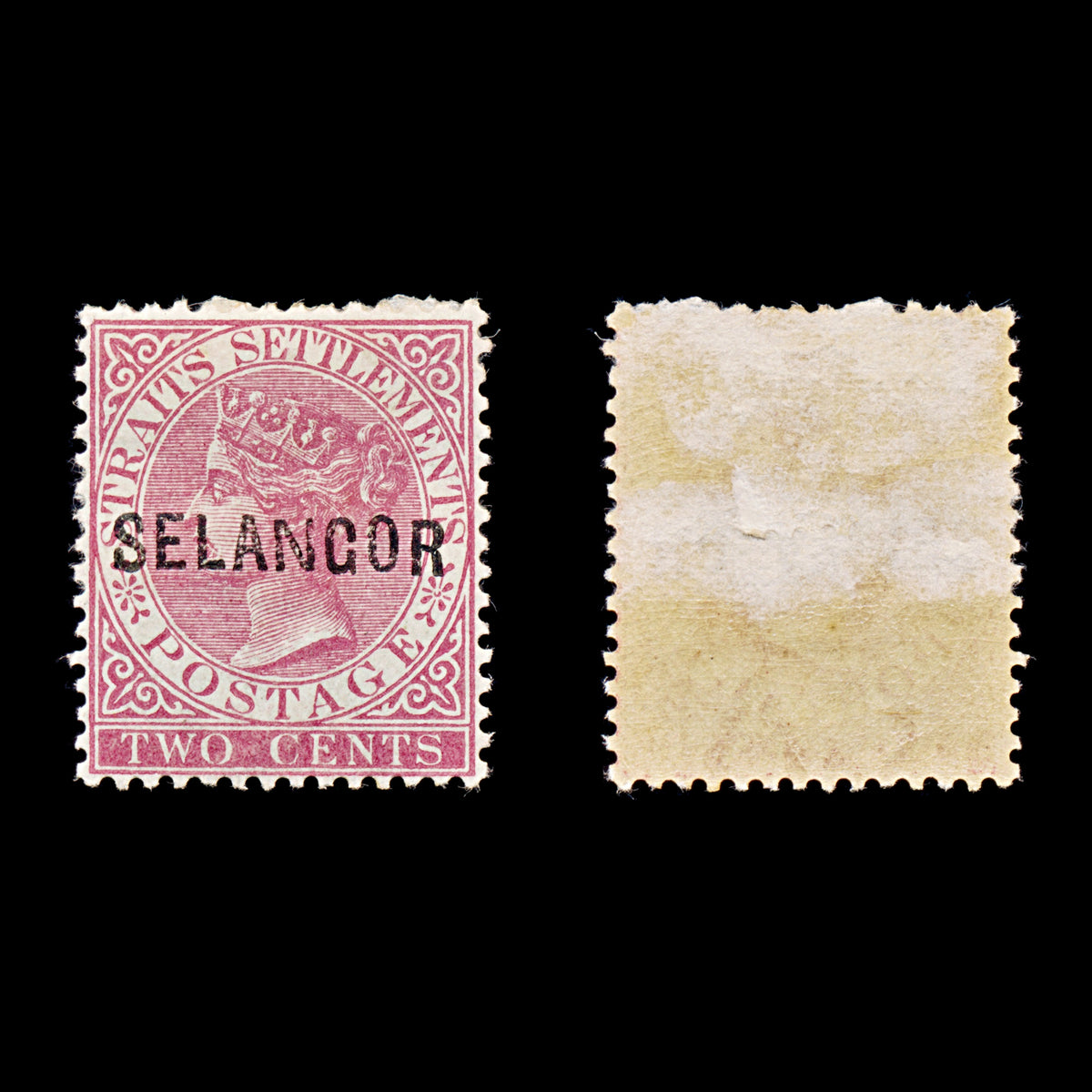 9380: Selangor SG25 2c Rose 1884 Sc#7g Mint MH C£200