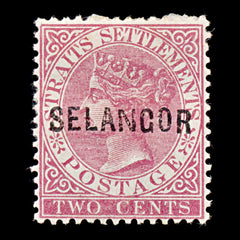 9380: Selangor SG25 2c Rose 1884 Sc#7g Mint MH C£200, view 2