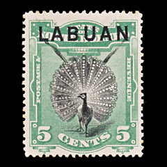 9382: Labuan SG65 5c Black &  Green 1894 Sc#52 Mi50 Mint MH C£32, view 2