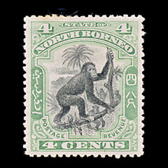 9384: North Borneo SG98 4c Black &  Green 1900 Sc#103 Mi93 Mint MLH C£13, view 2