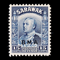 9387: Sarawak SG135 15c Deep blue 1945 Sc#144 Mi135 Mint MLH C£11, view 2