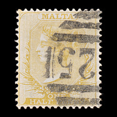 9391: Malta SG4 ½d Buff 1863 Sc#3a Used C£75, view 2