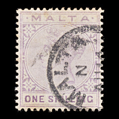 9392: Malta SG29 1s Pale violet 1890 Sc#13a Mi9b Used C£21, view 2