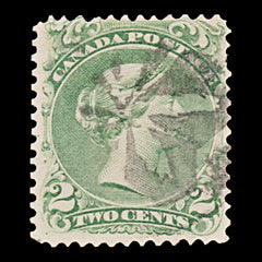 9396: Canada SG57 2c Green 1868 Sc#24 Mi19xA Used C£55, view 2