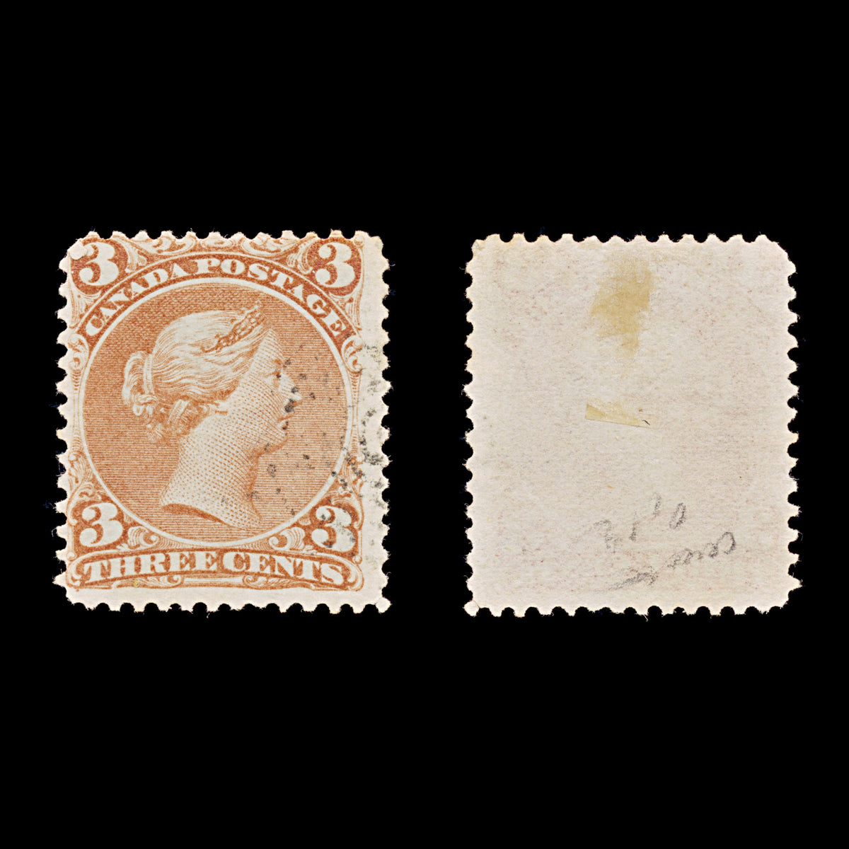 9397: Canada SG58 3c Rose red 1868 Sc#25 Mi20xA Used C£25