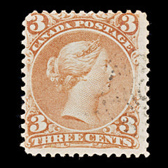 9397: Canada SG58 3c Rose red 1868 Sc#25 Mi20xA Used C£25, view 2
