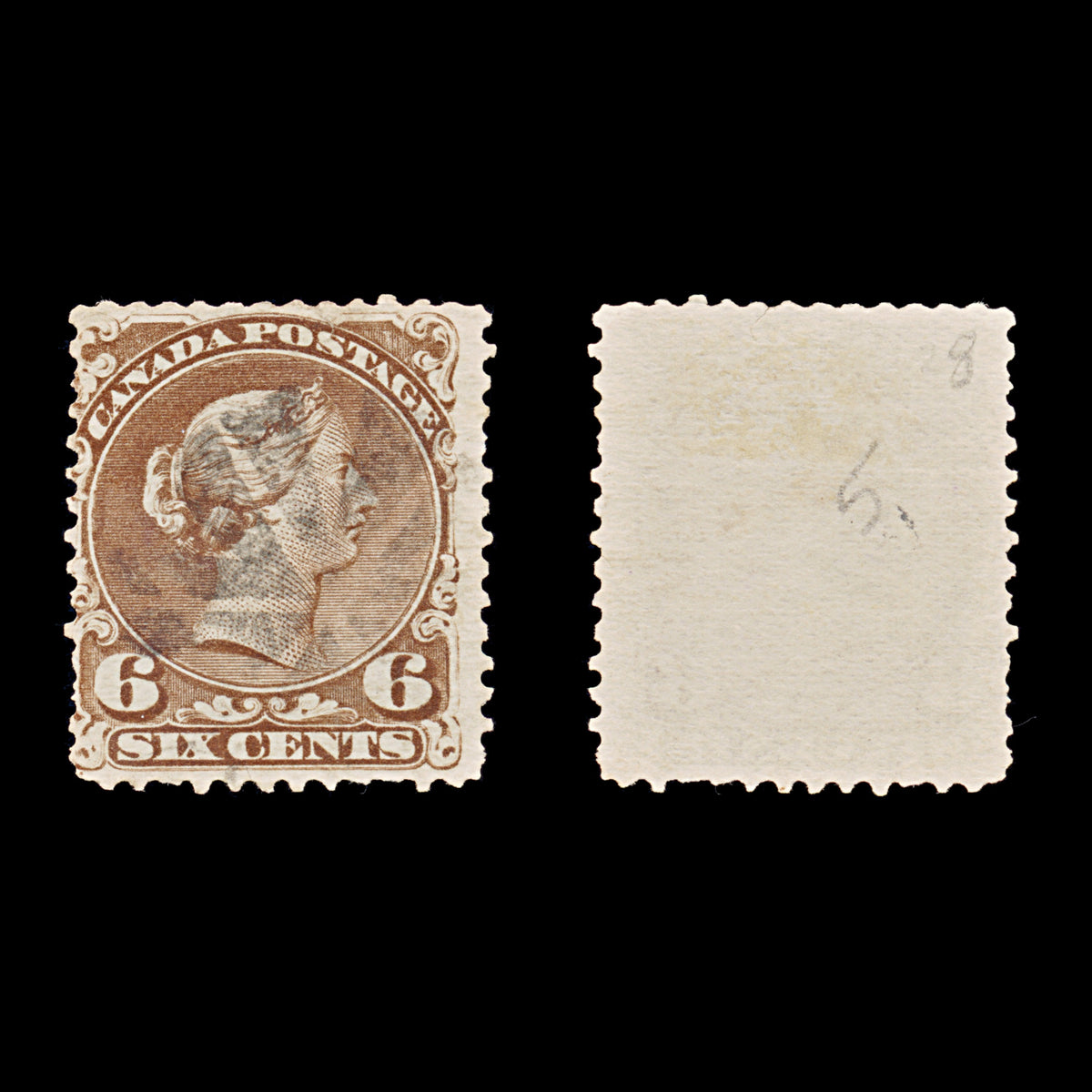 9398: Canada SG59 6c Brown 1870 Sc#27 Mi22ax Used C£75