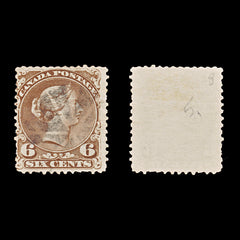 9398: Canada SG59 6c Brown 1870 Sc#27 Mi22ax Used C£75, view 1