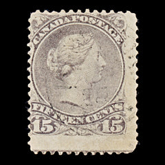 9400: Canada SG61b 2x 15c Red lilac 1868 Sc#29 Mi24Adx Used C£35, view 2