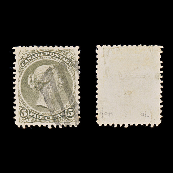 9403: Canada SG63 5c Deep olive 1875 Sc#26 Mi21C Used C£85