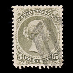 9403: Canada SG63 5c Deep olive 1875 Sc#26 Mi21C Used C£85, view 2