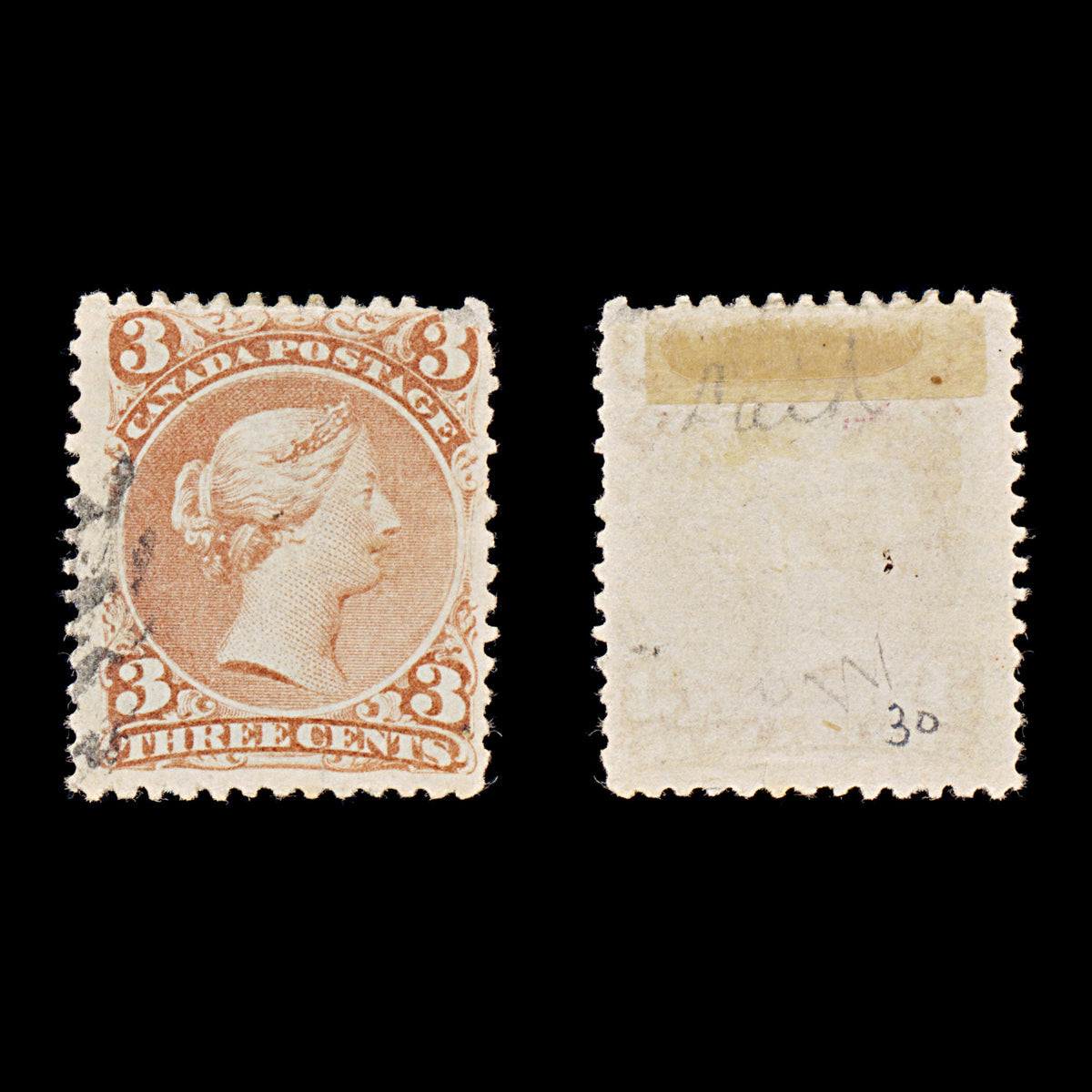 9412: Canada SG58a Laid Paper 1868 Sc#33 Mi20yA Used C£600