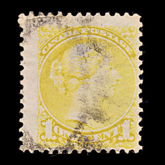 9414: Canada SG76 1c Lemon yellow 1880 Used C£20, view 2