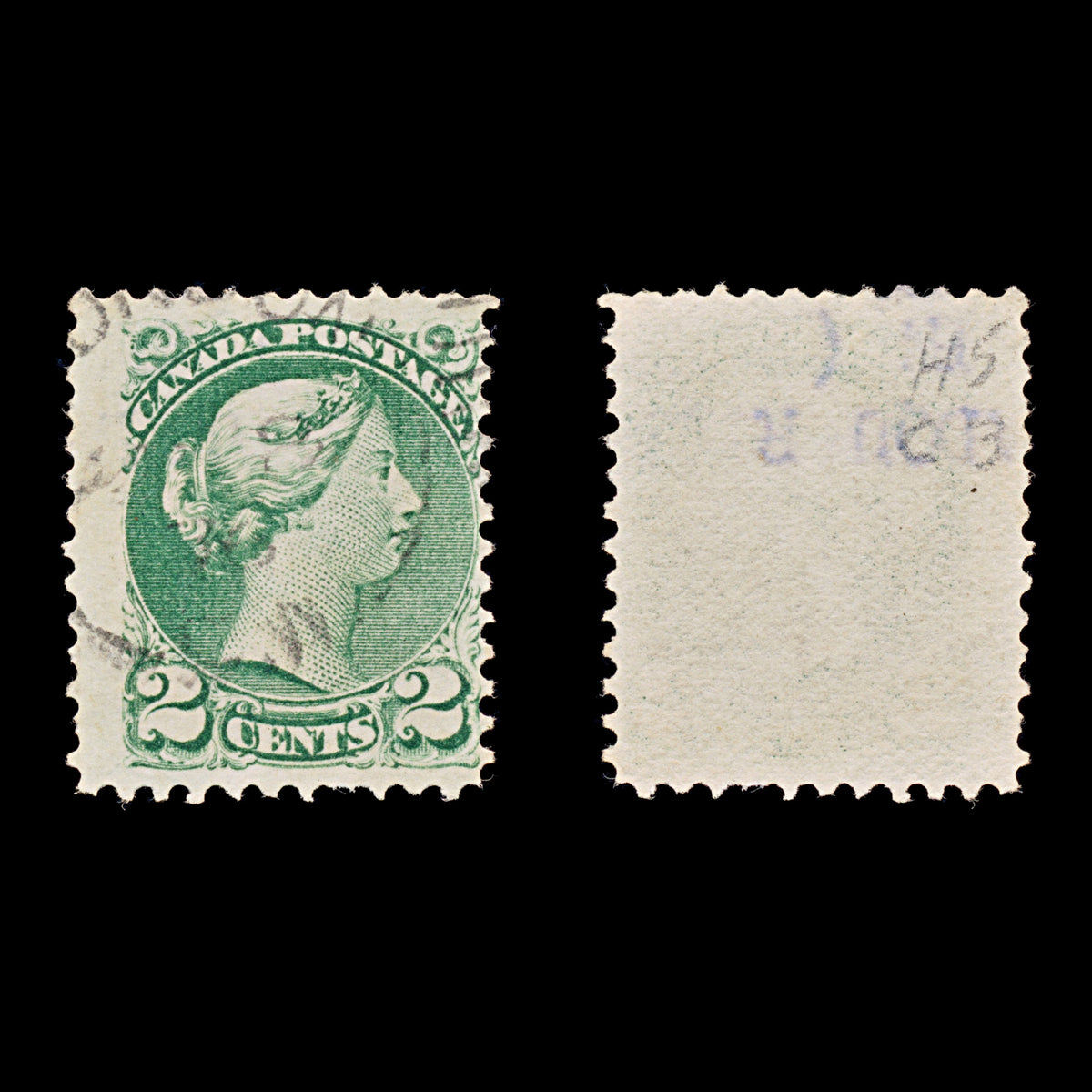 9419: Canada SG94 2c Deep green 1872 Sc#36e Mi27aC Used C£24
