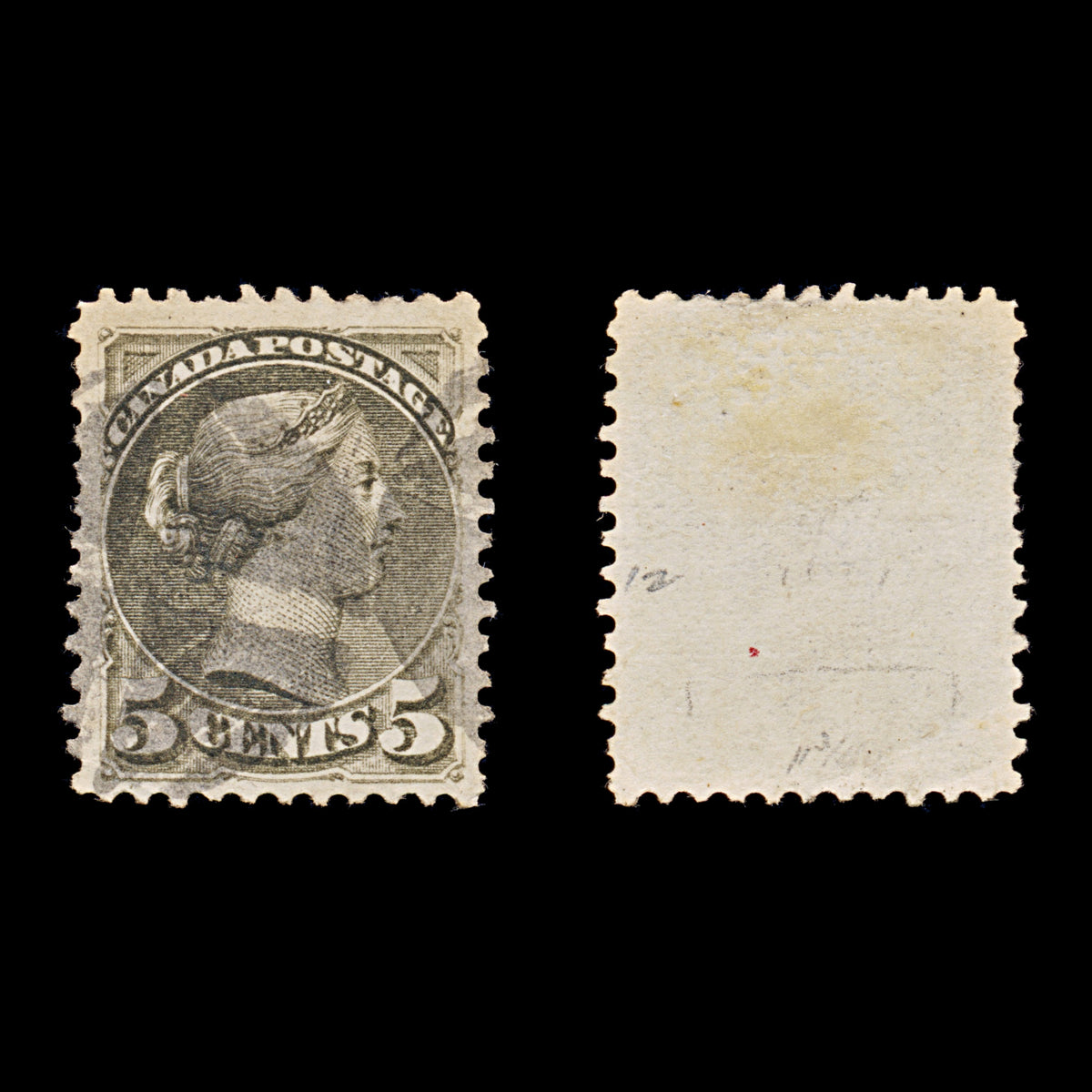 9421: Canada SG97 5c Bronze green 1876 Sc#38a Mi29aC Used C£38