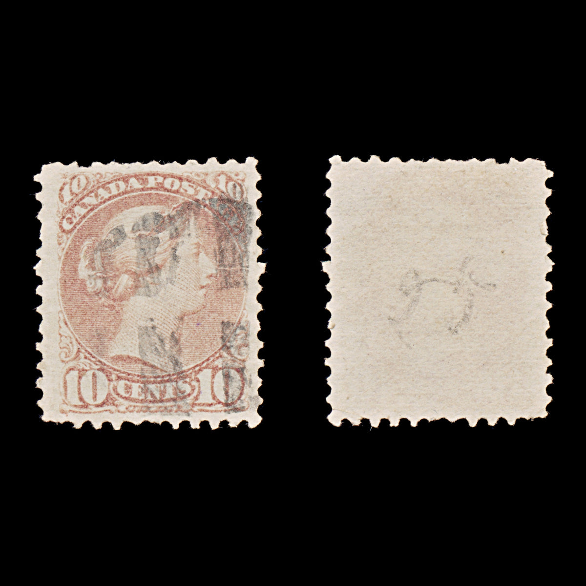 9423: Canada SG99 10c Pale milky pink lilac 1874 Sc#40e Used C£350