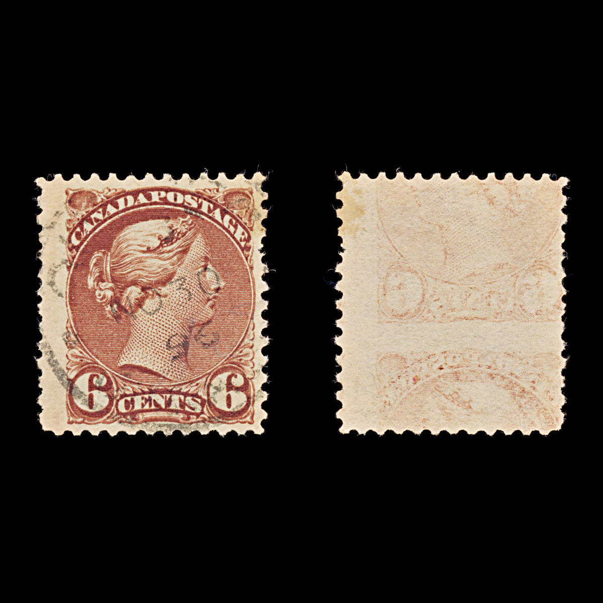 9424: Canada SG107 2x 6c Chocolate 1889 Sc#43 Mi30abA Used C£21