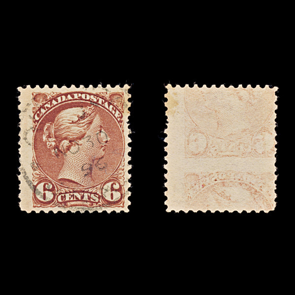 9424: Canada SG107 2x 6c Chocolate 1889 Sc#43 Mi30abA Used C£21