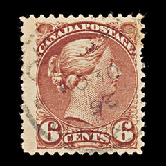 9424: Canada SG107 2x 6c Chocolate 1889 Sc#43 Mi30abA Used C£21, view 2