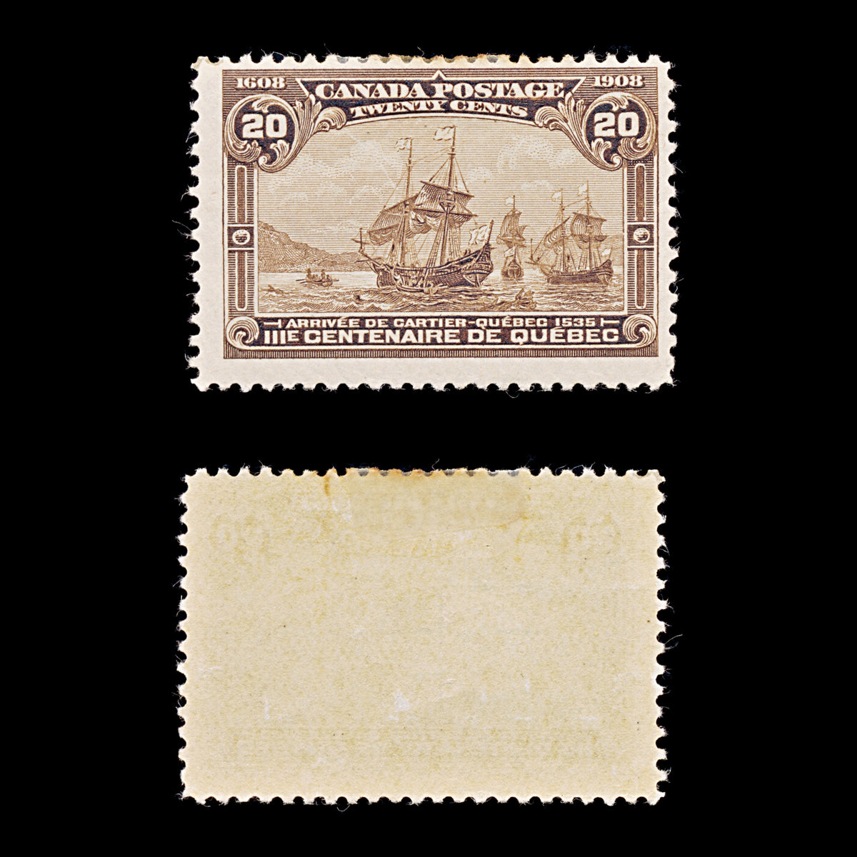 9448: Canada SG195 20c Dull brown 1908 Sc#103 Mi91 Mint MH C£160