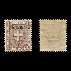 9450: Eritrea SG12 1c Brown 1899 Sc#12 Mi12 Mint MH C£20, view 1