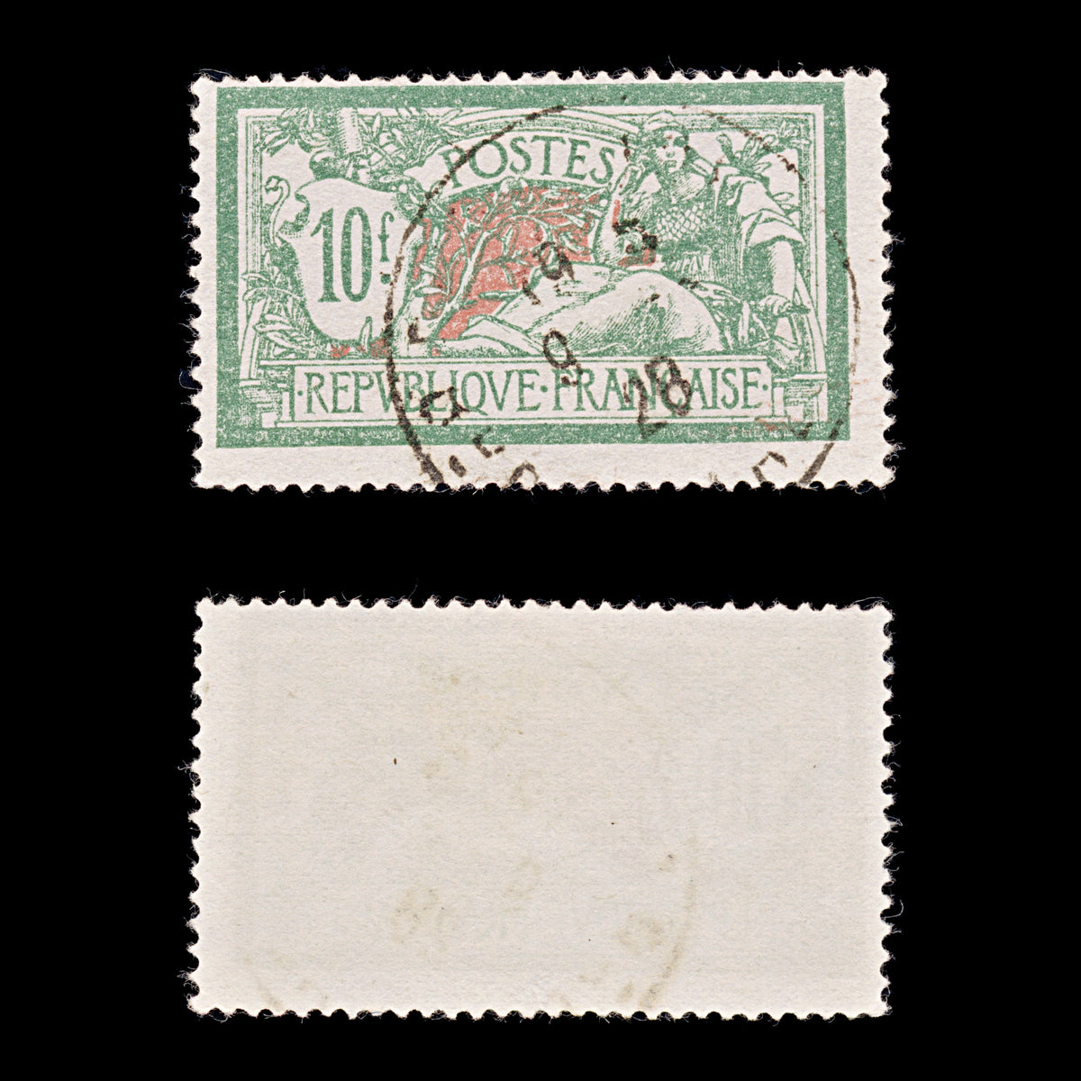 9452: France SG431 10F Green &  Red 1926 Sc#131 Mi182 Used C£19