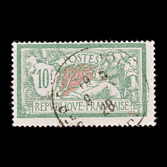 9452: France SG431 10F Green &  Red 1926 Sc#131 Mi182 Used C£19, view 2