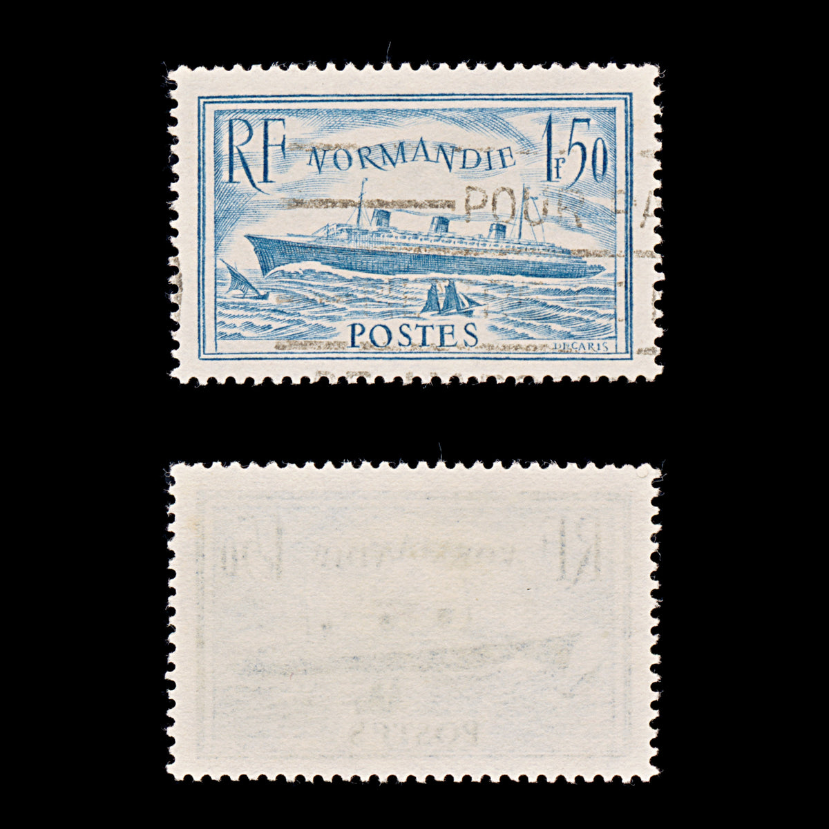 9453: France SG526a 1.50F Light blue 1936 Sc#300a Mi316 Used C£22