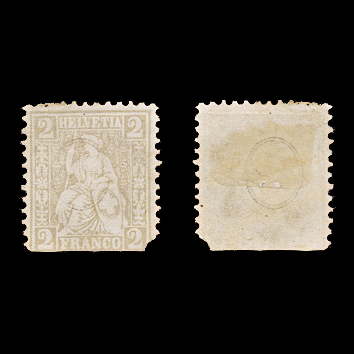 9455: Switzerland SG52 Faults 1863 Sc#41 Mi20a Used C£150