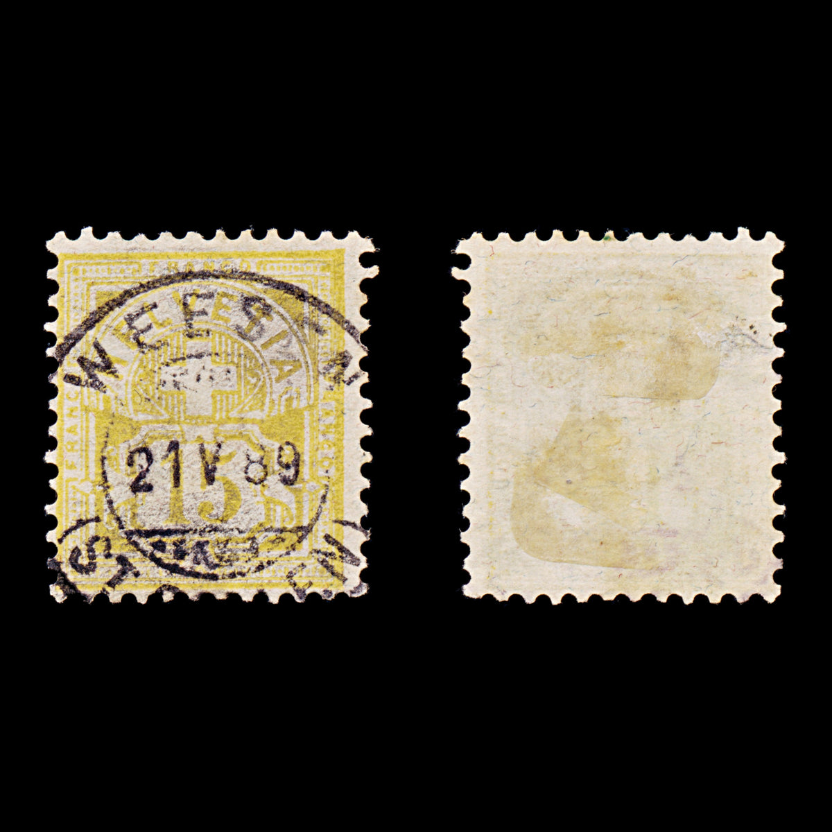 9457: Switzerland SG132A 15c Orange yellow 1888 Sc#75 Mi56Xa Used C£36