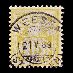 9457: Switzerland SG132A 15c Orange yellow 1888 Sc#75 Mi56Xa Used C£36, view 2