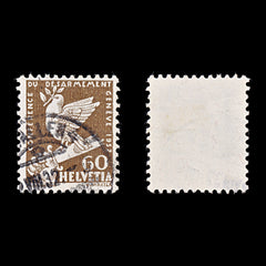 9462: Switzerland SG342 60c Olive brown 1932 Sc#214 Mi254 Used C£13, view 1