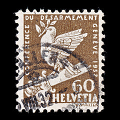 9462: Switzerland SG342 60c Olive brown 1932 Sc#214 Mi254 Used C£13, view 2