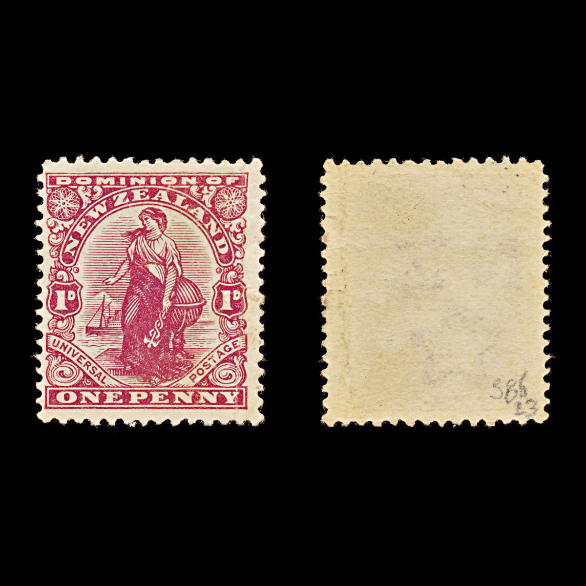 9466: New Zealand SG386 1d Carmine 1908 Sc#129 Mi121 Mint MH C£23