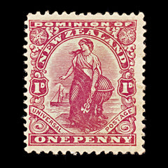 9466: New Zealand SG386 1d Carmine 1908 Sc#129 Mi121 Mint MH C£23, view 2