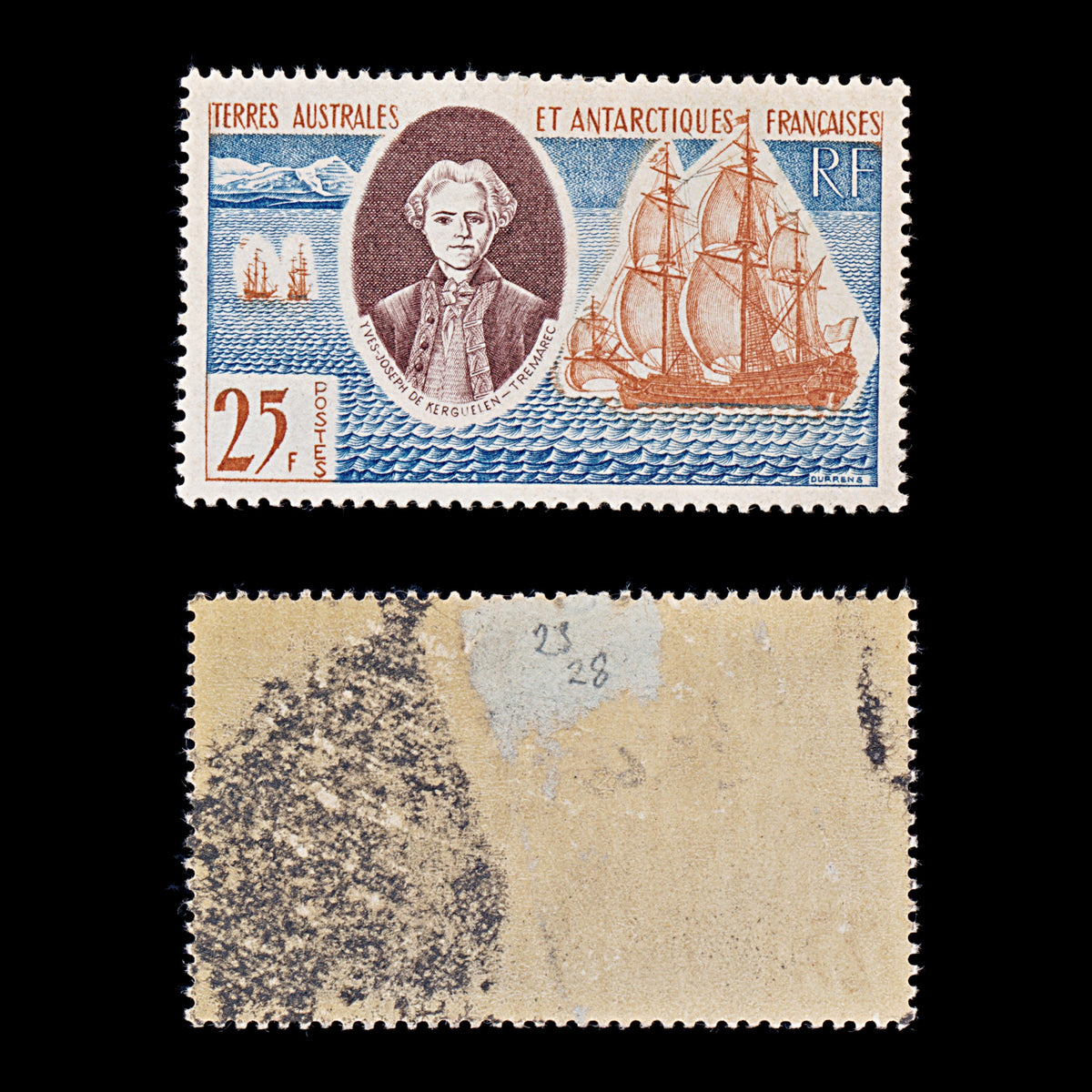 9468: French Antactica SG23 25F Multicolor 1960 Sc#20 Mi23 Mint MH C£28