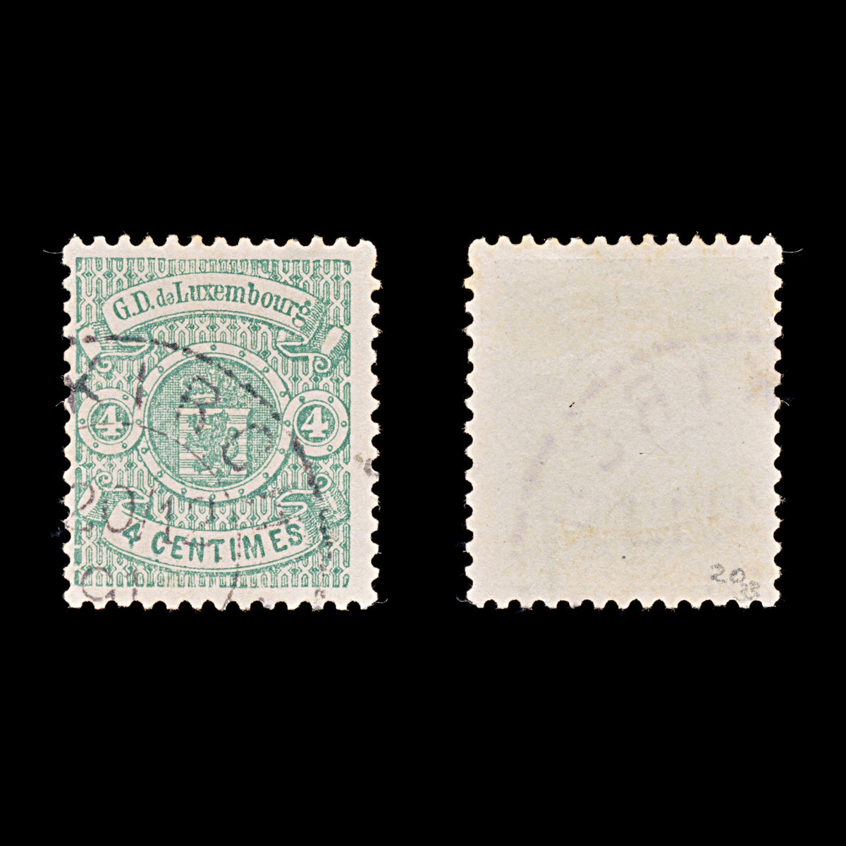 9472: Luxembourg SG42 4c Green 1875 Sc#31 Mi29 Used C£14