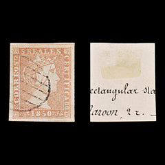 9478: Spain SG4 5Rl Red 1850 Sc#3 Mi3 Used C£325, view 1