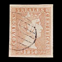 9478: Spain SG4 5Rl Red 1850 Sc#3 Mi3 Used C£325, view 2