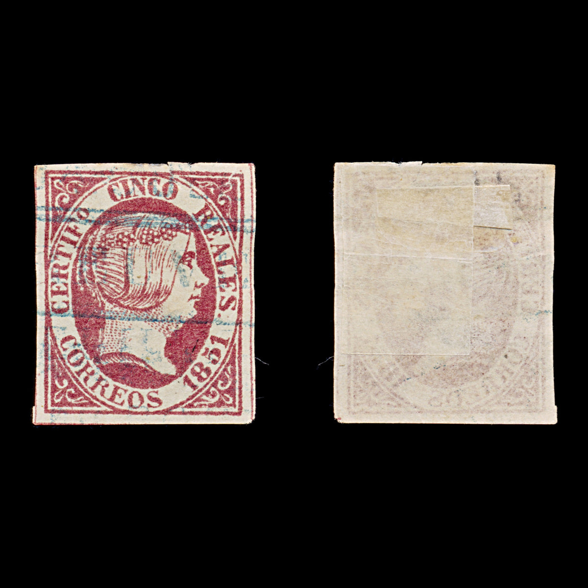 9479: Spain SG12a Faults 1851 Mi9F Used C£375