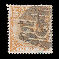 9481: Spain SG94 12c Red orange 1866 Used C£14, view 2